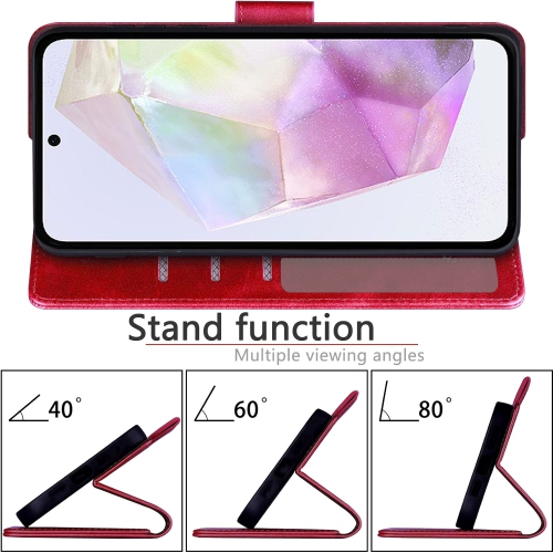 XCRS Folio Magnetic Wallet Cover, PU Leather Pouch with Card Slot and Stand Case for Samsung S24 FE