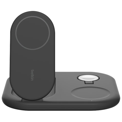 Image 1 de 6.. Belkin BoostCharge 3-in-1 15W Qi2 Magnetic Wireless Charging Stand - Black