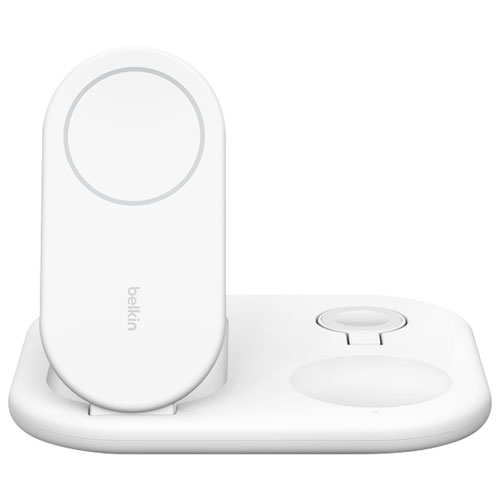 Image 1 de 6.. Belkin BoostCharge 3-in-1 15W Qi2 Magnetic Wireless Charging Stand - White