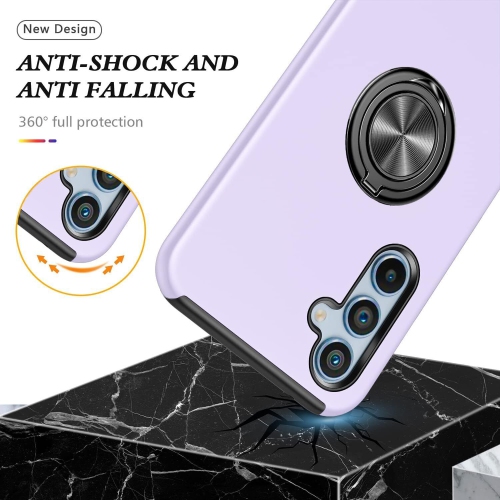 XCRS Dual-Layer Slim Design Armor Protection Cover, Built-in Magnetic Ring, Swirl Rotating Kickstand for Hands-Free View, Drop Protection Case for