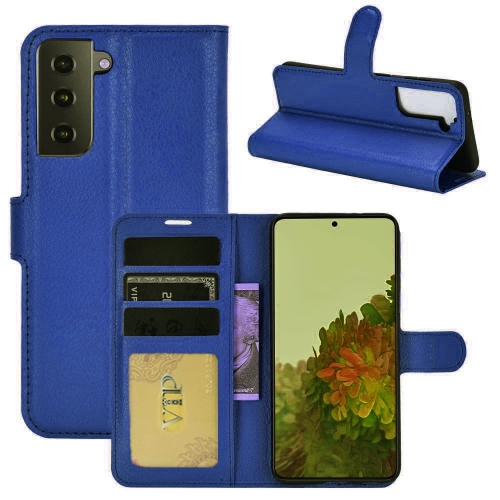 [CS] Étui portefeuille folio à rabat avec fente pour carte magnétique pour Samsung Galaxy S24 FE, bleu marine