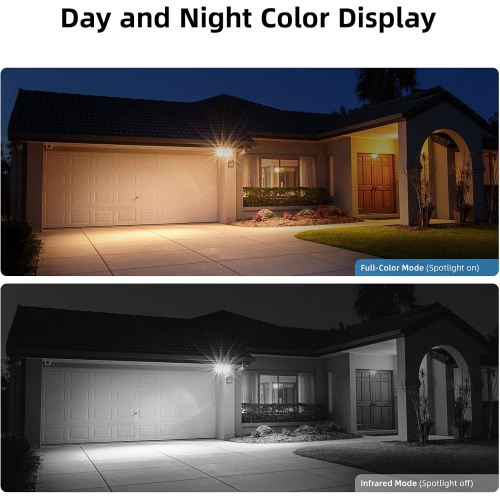 AOSU – caméra de sécurité sans fil extérieure 2K, caméra de surveillance à piles, caméra Wi-Fi avec détection de mouvement et sirène IRP Humanoid,