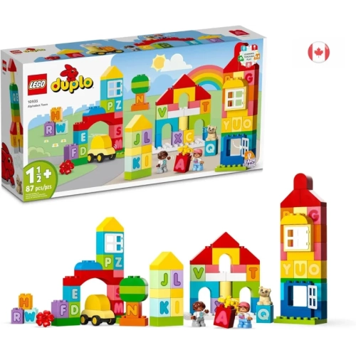 LEGO DUPLO Classic Alphabet Town 10935 - jouet éducatif pour tout-petits de 18 mois et plus, apprenez les couleurs, les lettres et les formes avec de