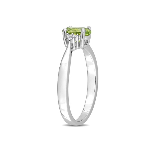 Bague et boucles d'oreilles en argent sterling avec péridot vert 4/5 carat