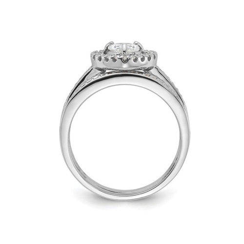 Sterling Silver Engagement Bridal Wedding Heart Ring Set with Cubic Zirconia (CZ)