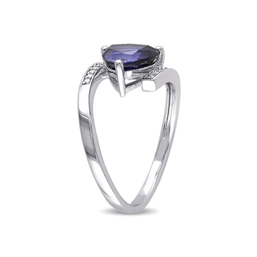 2.40 Carat Lab-Created Blue Sapphire Trillion Ring in Sterling Silver