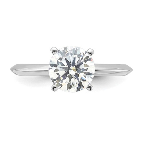 Bague de fiançailles en argent sterling avec zircon cubique synthétique solitaire