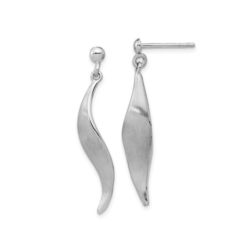 Sterling Silver Twist Dangle Brushed Earrings