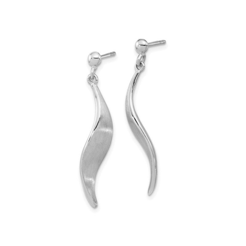 Sterling Silver Twist Dangle Brushed Earrings