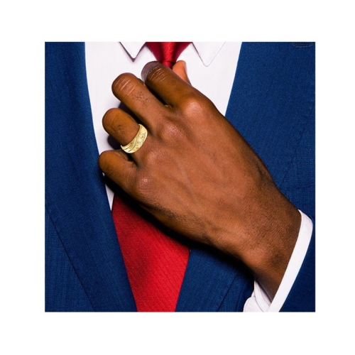 14K Yellow Gold Polished Mens DAD Ring