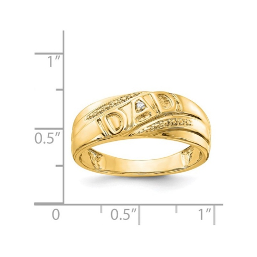 14K Yellow Gold Polished Mens DAD Ring