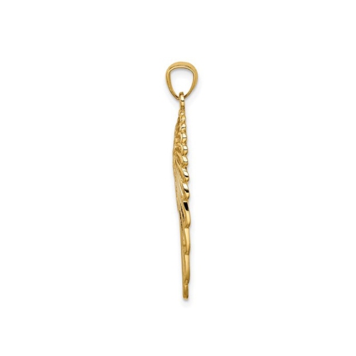 14K Yellow Gold Angel Wing Charm Pendant