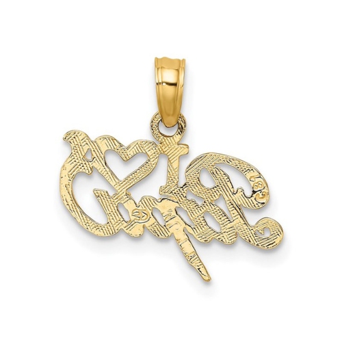 10K Yellow Gold I Love PAPA Charm Pendant
