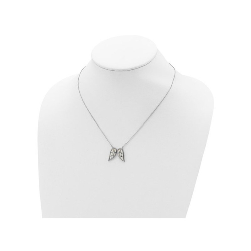 Lab-Created Opal Wings Pendant Necklace in Sterling Silver with Chain
