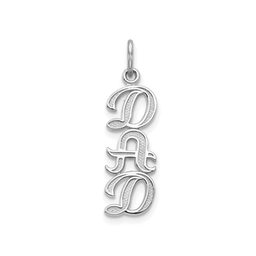 GEM AND HARMONY  10K Gold Dad Charm Pendant (No Chain) In White