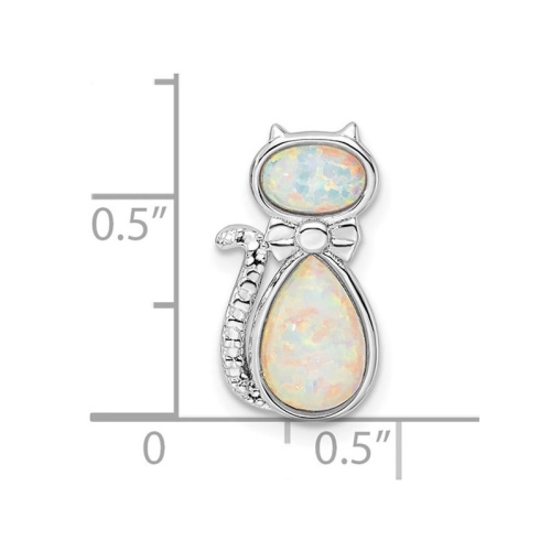 UPC: 709904068429 - Lab Created Opal Cat Pendant Necklace in Sterling Silver with Chain