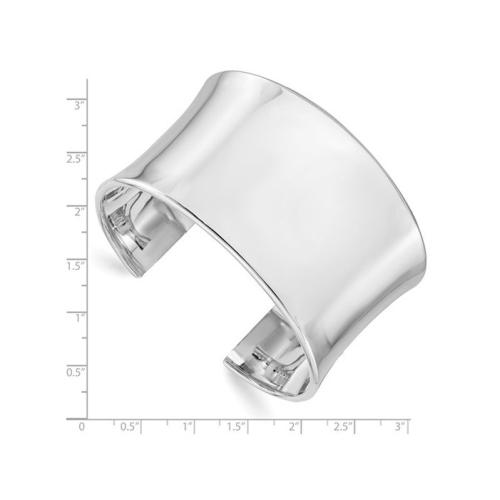Sterling Silver Wide Polished Slip-On Cuff Bangle Bracelet