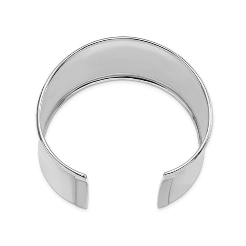 Sterling Silver Wide Polished Slip-On Cuff Bangle Bracelet