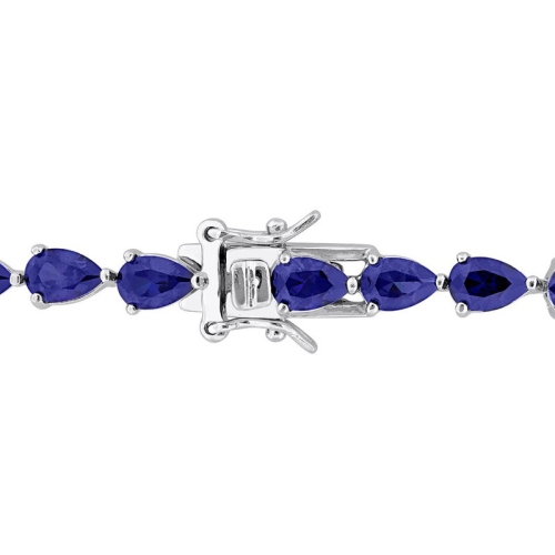 13.50 Carat Lab-Created Blue Sapphire Bracelet in Sterling Silver (7.50 Inches)