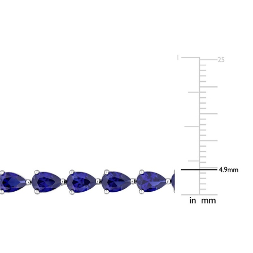 13.50 Carat Lab-Created Blue Sapphire Bracelet in Sterling Silver (7.50 Inches)