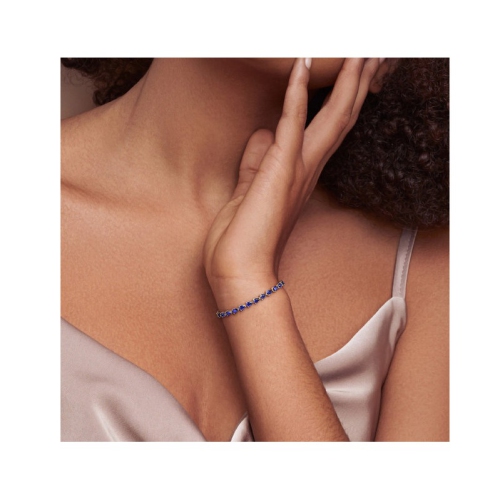 13.50 Carat Lab-Created Blue Sapphire Bracelet in Sterling Silver (7.50 Inches)