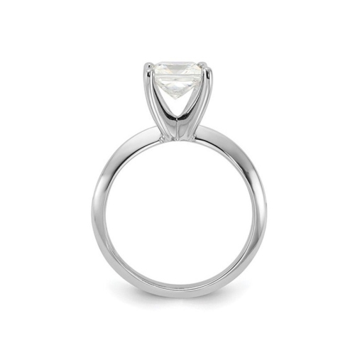 Sterling Silver Solitaire Engagement Ring with Synthetic Princess Cubic Zirconia