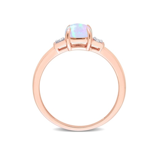 1.20 Carat Blue Opal Ring in 10K Rose Pink Gold