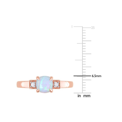 1.20 Carat Blue Opal Ring in 10K Rose Pink Gold