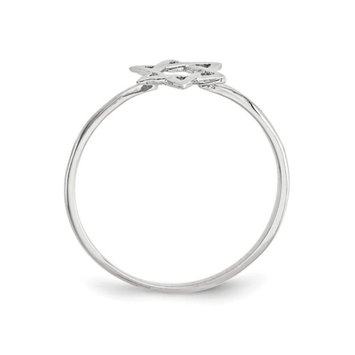 14K White Gold Polished Star of David Ring