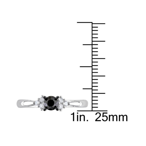1/2 Carat Black & White Diamond Ring in Sterling Silver