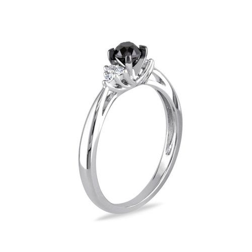 1/2 Carat Black & White Diamond Ring in Sterling Silver