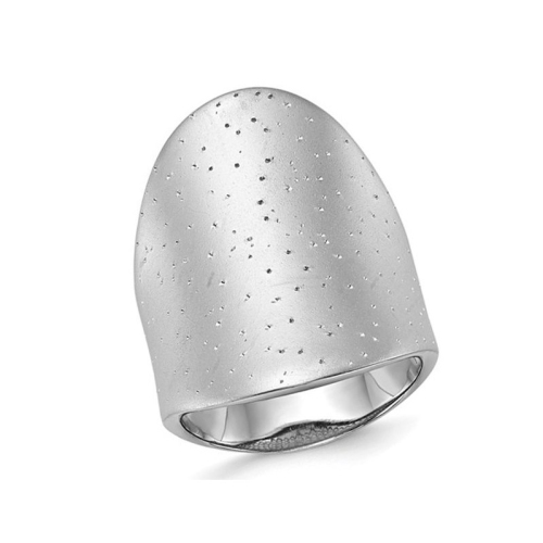 GEM AND HARMONY  Sterling Rhodium-Plated Radiant Essence Ring In Silver