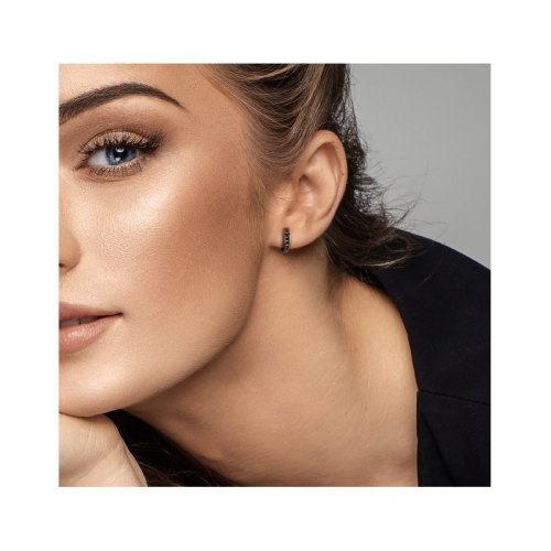 1/4 Carat Black Diamond Hoop Earrings in Sterling Silver