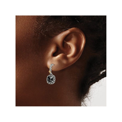 2.40 Carat Black Onyx Dangle Earrings in Sterling Silver