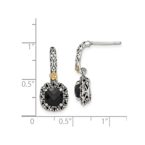 2.40 Carat Black Onyx Dangle Earrings in Sterling Silver