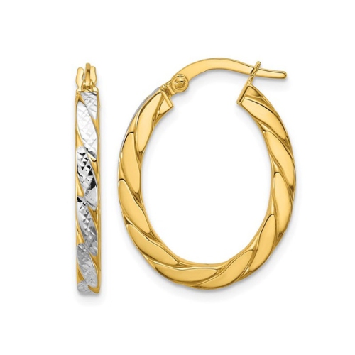 GEM AND HARMONY  14K Gold Twist Hoop Earrings (2.65 MM Thick) In Yellow