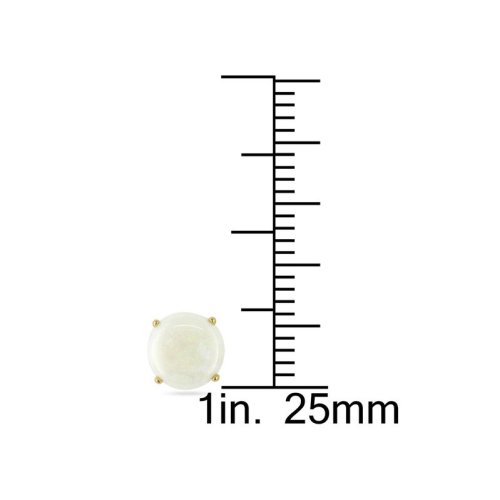 1.20 Carat Opal Solitaire Stud Earrings in 10K Yellow Gold (6mm)