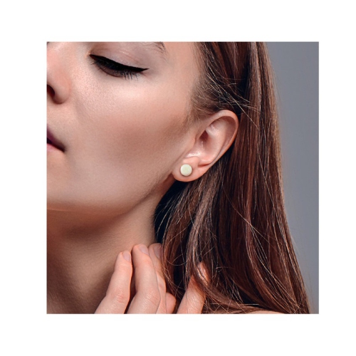 1.20 Carat Opal Solitaire Stud Earrings in 10K Yellow Gold (6mm)