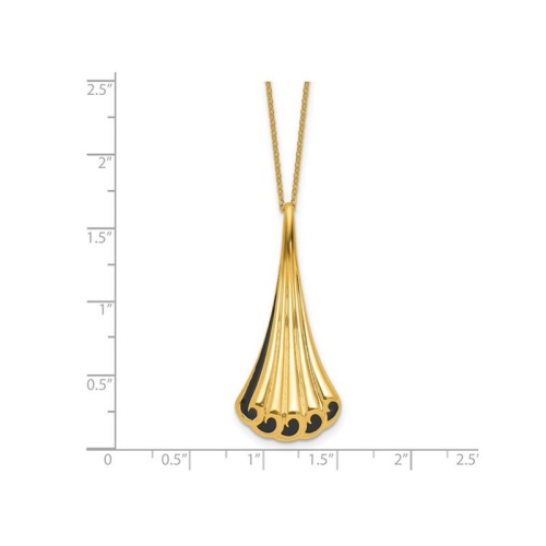 14K Yellow Gold Dangle Drop Necklace Pendant with Chain