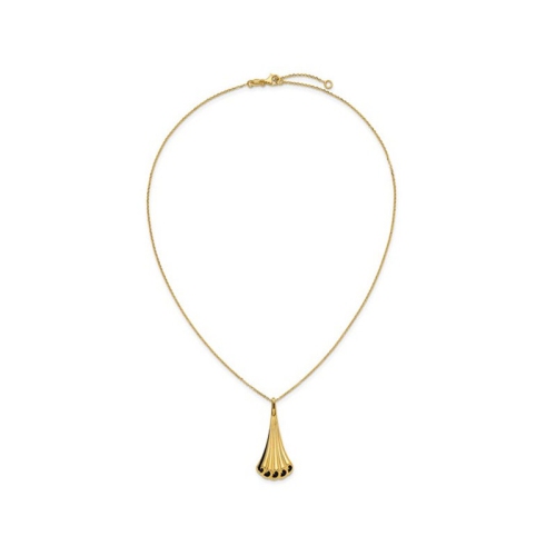 14K Yellow Gold Dangle Drop Necklace Pendant with Chain