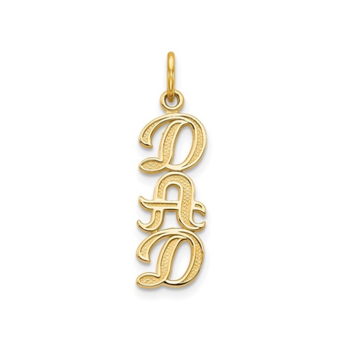 GEM AND HARMONY  14K Gold Dad Charm Pendant (No Chain) In Yellow