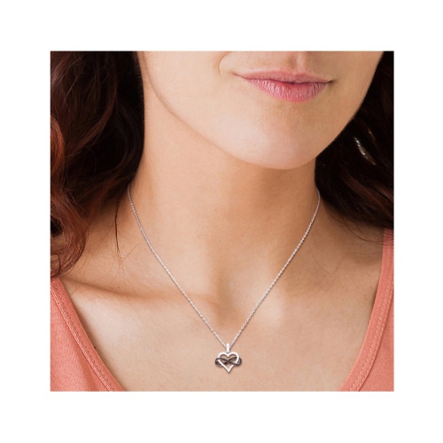 1/7 Carat (ctw) Black Diamond Infinity Heart Pendant