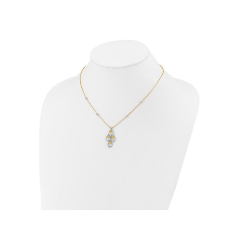 14K Yellow and White Gold Chandelier Pendant Necklace with Chain