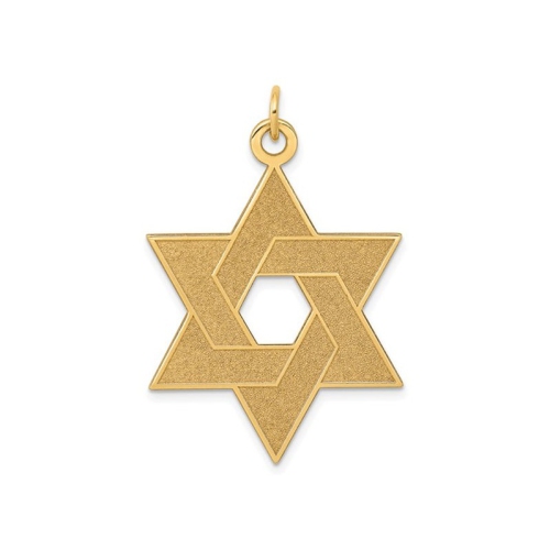 GEM AND HARMONY  14K Gold Laser Etched Star Of David Pendant (No Chain) In Yellow