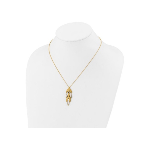 14K Yellow and White Gold Chandelier Pendant Necklace with Chain