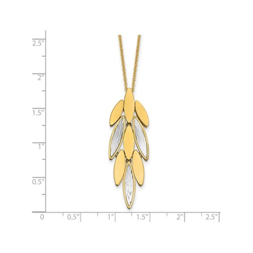 14K Yellow and White Gold Chandelier Pendant Necklace with Chain