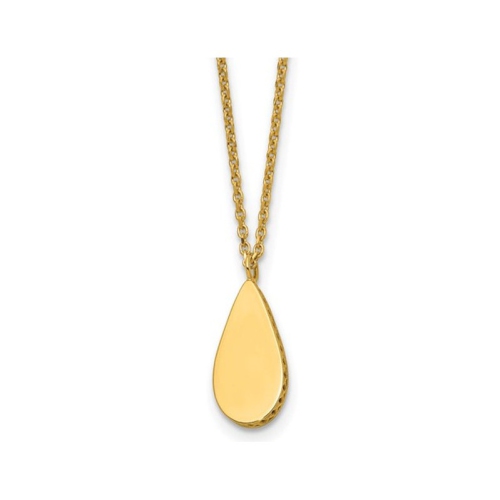 GEM AND HARMONY  14K Gold Drop Necklace Pendant With Chain (16.5 Inches) In Yellow