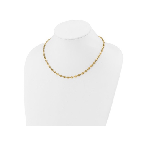 14K Yellow Gold Polished Puffed Mariner Link Necklace
