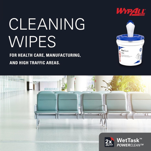 Kimberly-Clark Professional WypAll® Power Clean Wipers for Solvents, WetTask™ Customizable Wet Wiping System, 6 Rolls/Case, 95 Sheets/Roll, 570