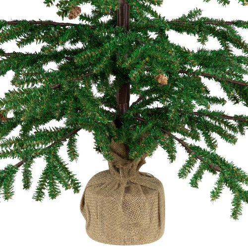 Medium Artificial Christmas Tree with Pine Cones in Burlap Base - 4' - Unlit
